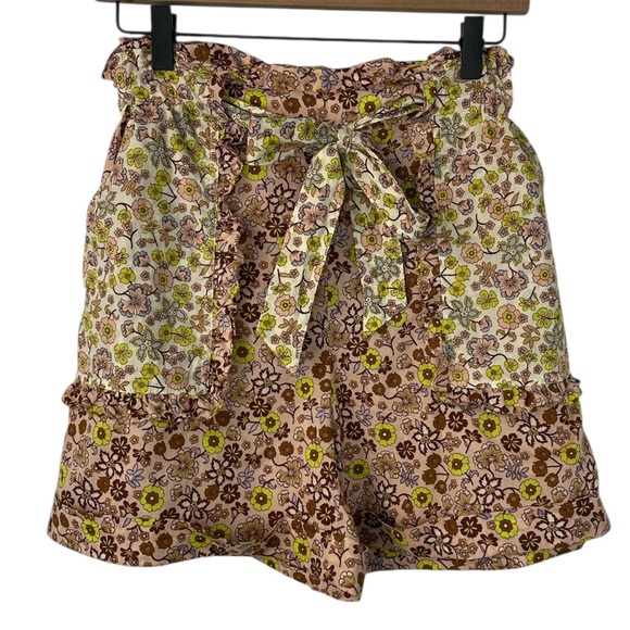 Scotch & Soda Pants - Scotch & Soda Organic Cotton Floral Print Waist Tie Shorts Sz XS